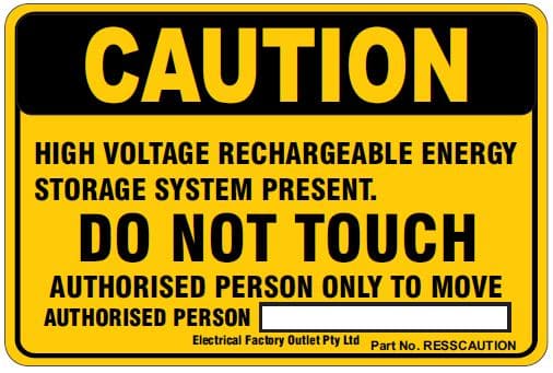Battery Storage Caution Sign